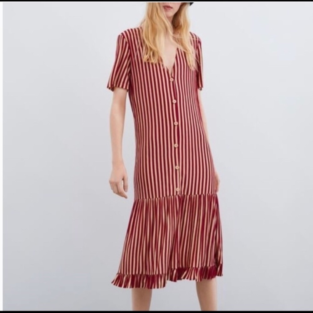 💚Zara Two-Tone Striped Dress 👗